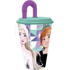 Műanyag szívószálas pohár - Disney - Jégvarázs 430 ml