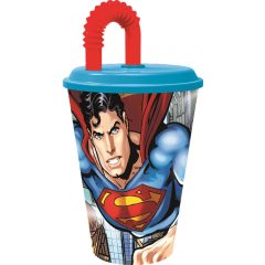 Műanyag szívószálas pohár - Superman 430 ml