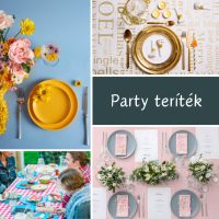 Party teríték - Tányér, pohár, szalvéta és szívószál