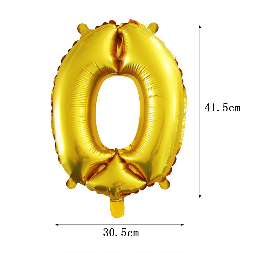 Arany színű szám fólia lufi - 0