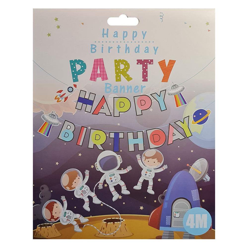 Happy Birthday születésnapi banner – Űrutazás, űrhajós